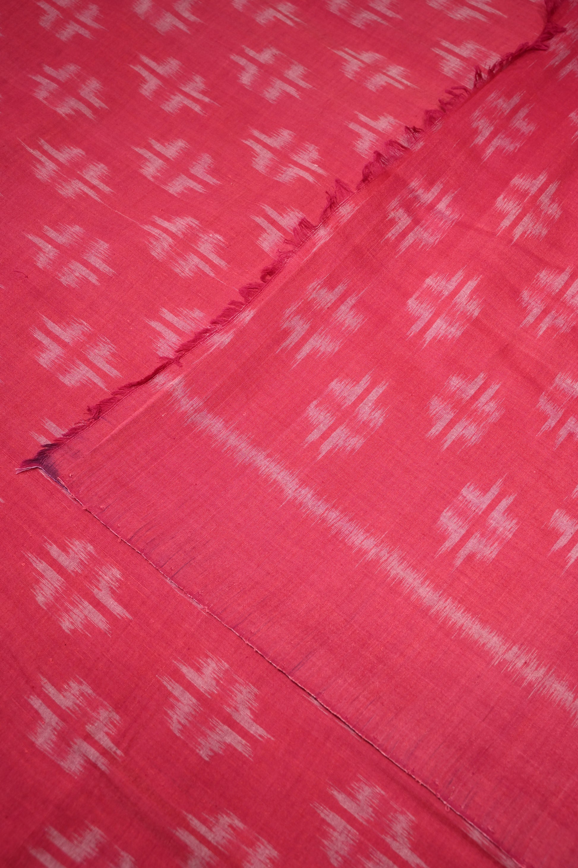 Rose Pink Sambalpuri Ikat Cotton Fabric