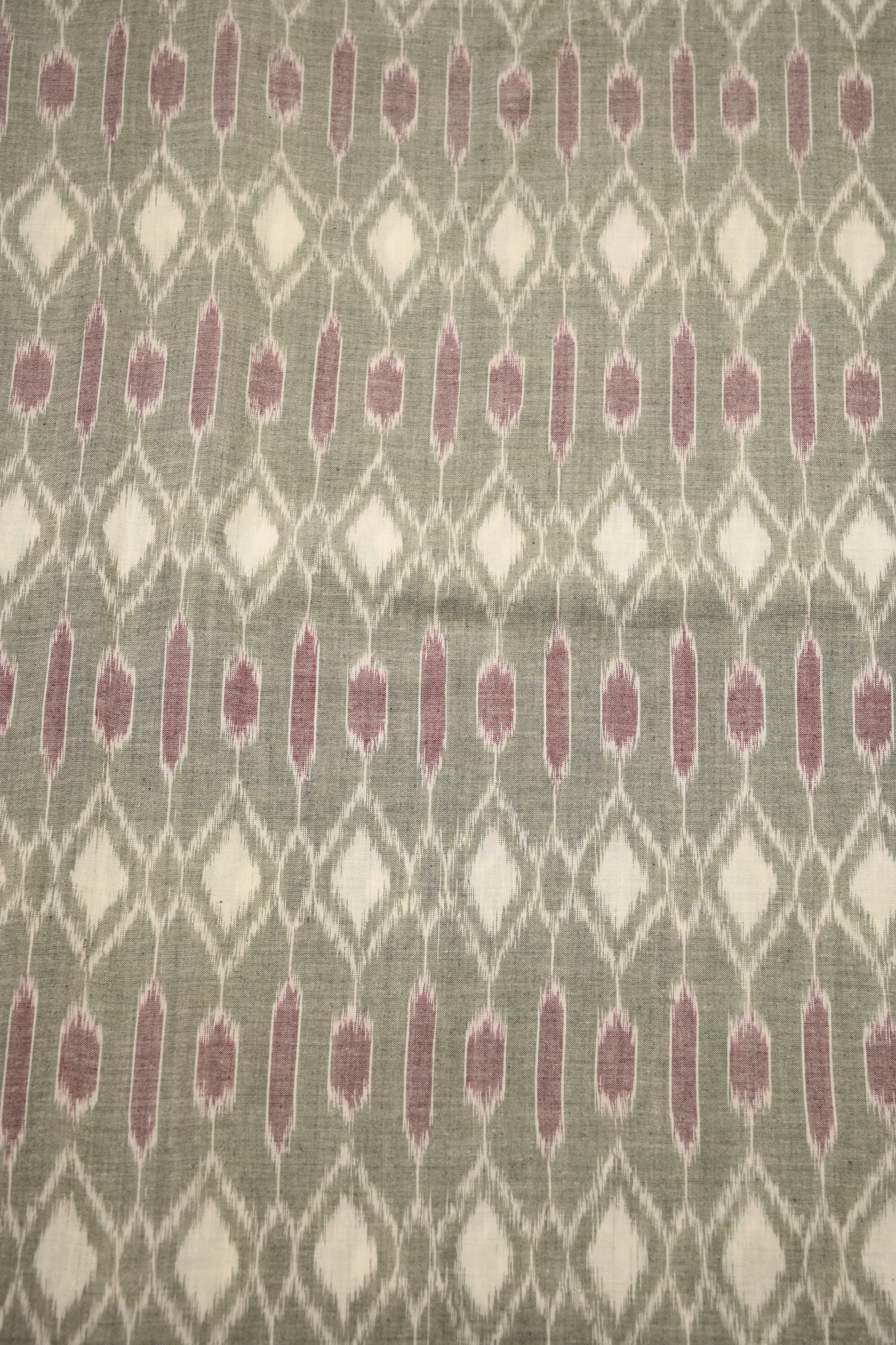 Off White Sambalpuri ikat Cotton Fabric 