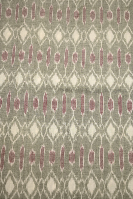 Off White Sambalpuri ikat Cotton Fabric 