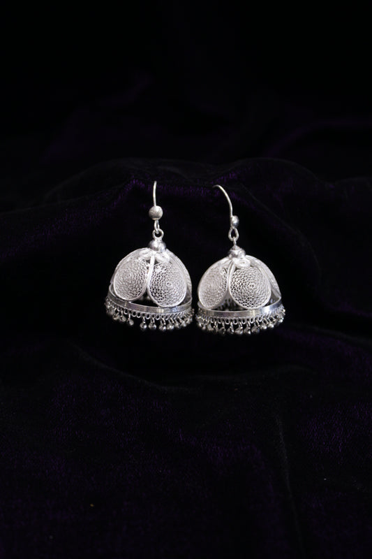 Silver Filigree Jhumkas