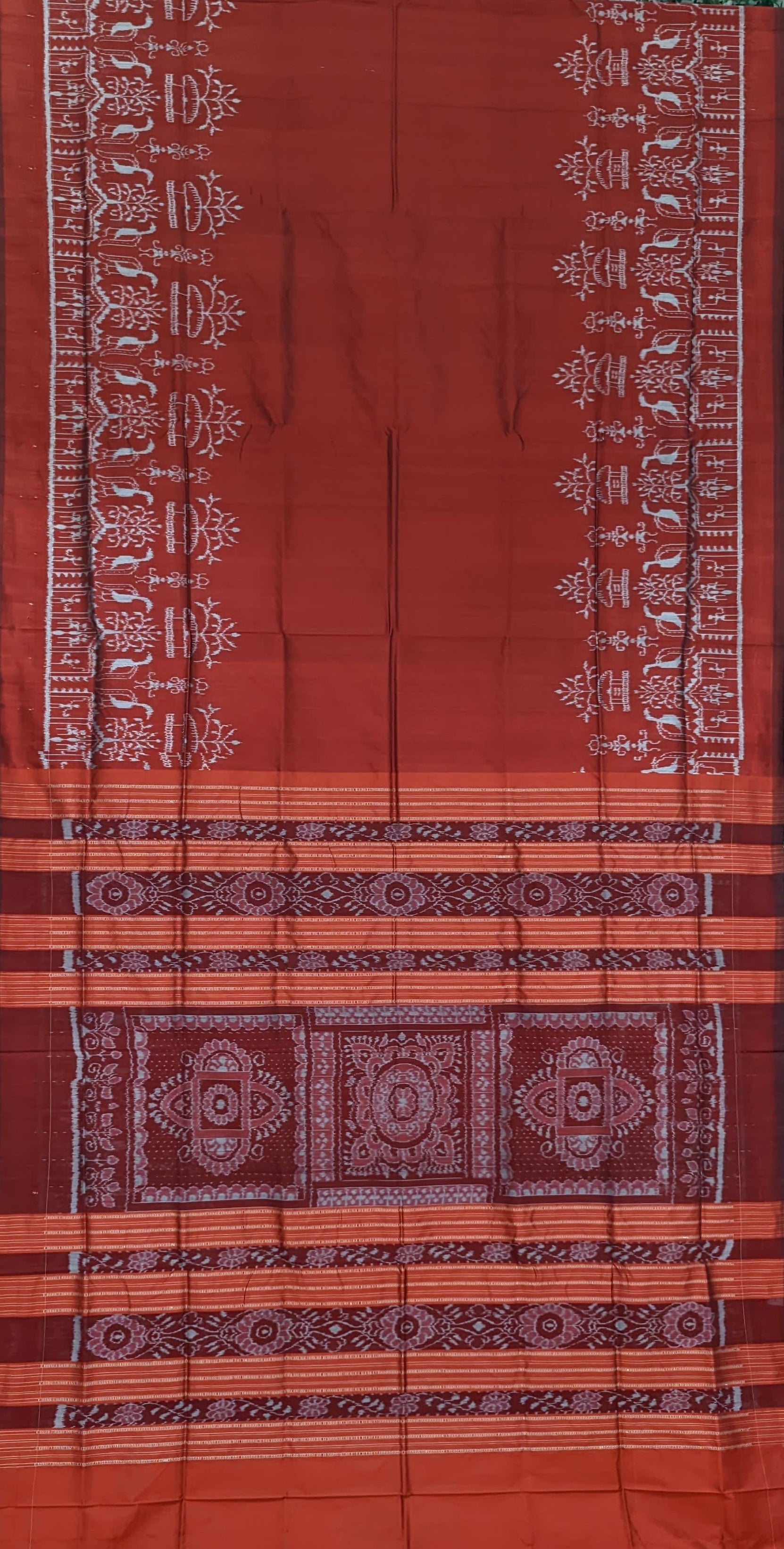 Maroon With Tribal Border Contemporary Odisha Handloom Silk Saree