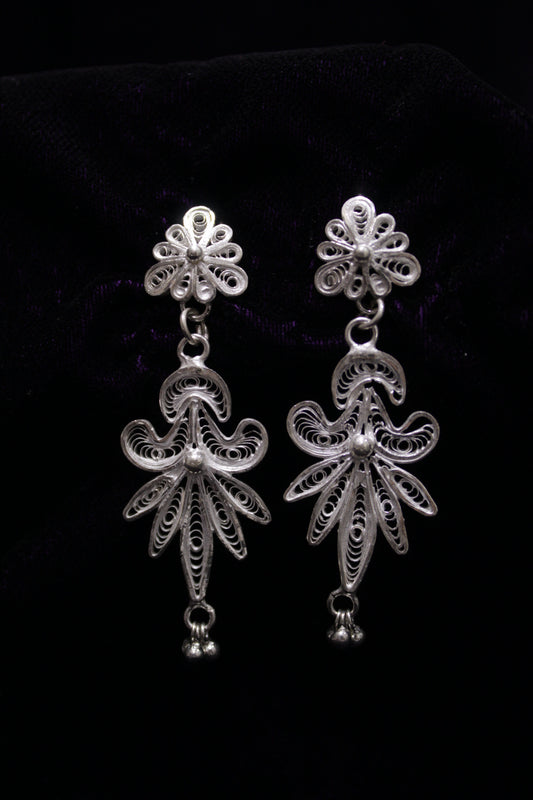 Dancing Tree Silver Filigree Earring