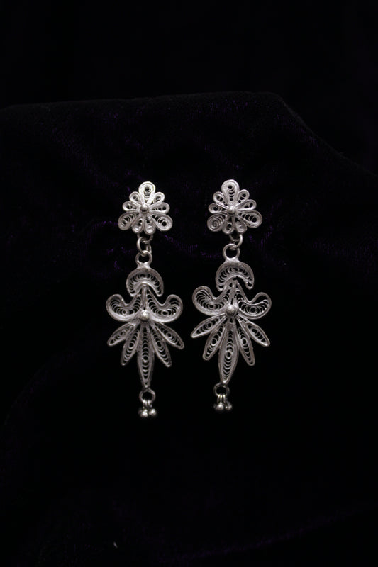 Dancing Tree Silver Filigree Earring