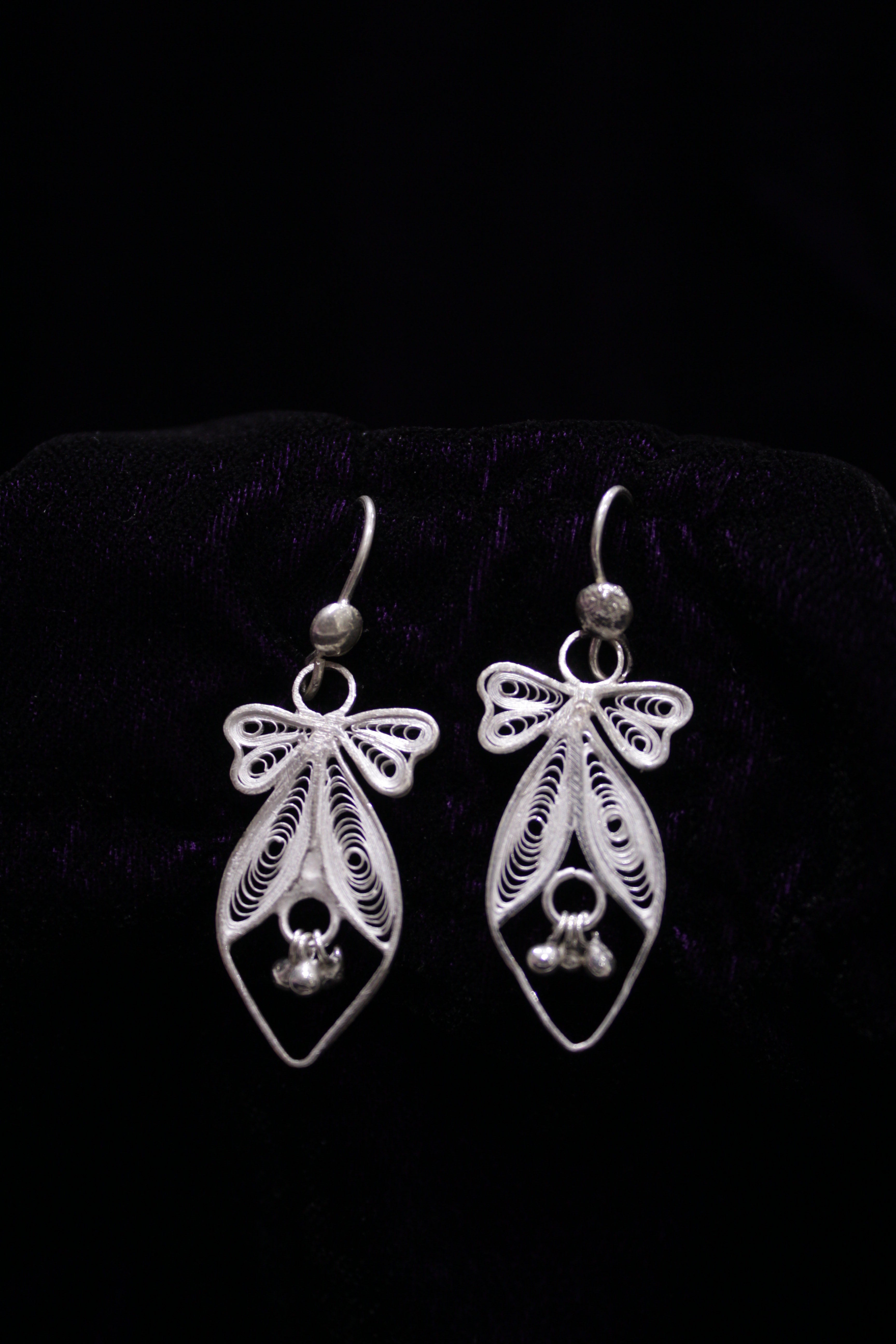 Mayurpankhi Silver Filigree Earrings