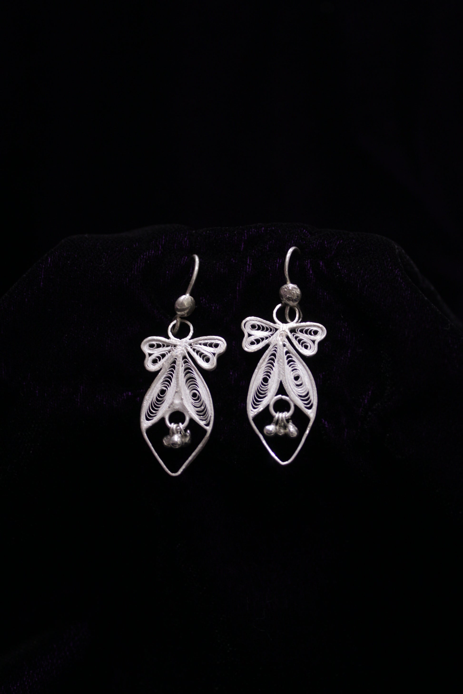 Mayurpankhi Silver Filigree Earrings