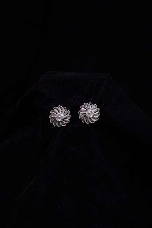 Floral Silver Filigree Earring