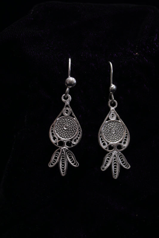 Kalas Designed Silver Filigree Earrings