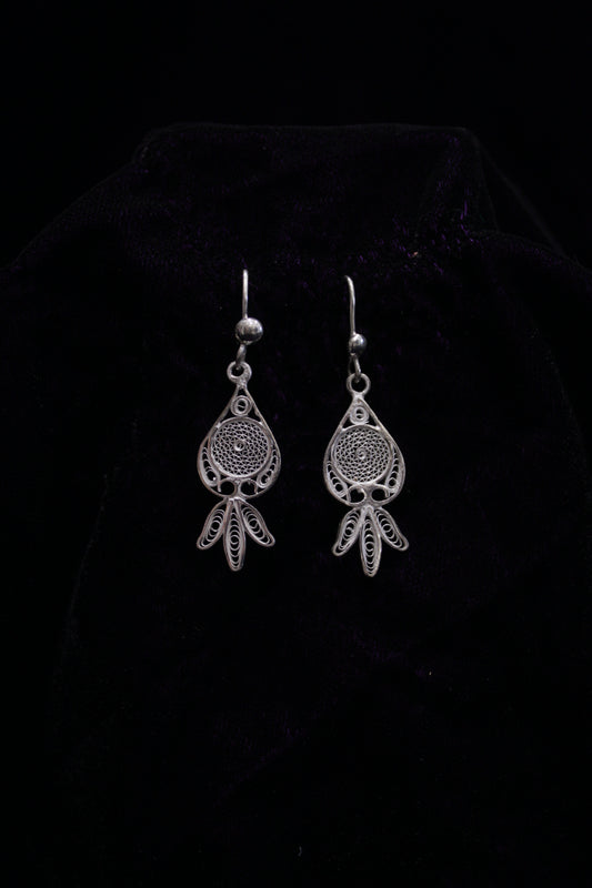 Kalas Designed Silver Filigree Earrings