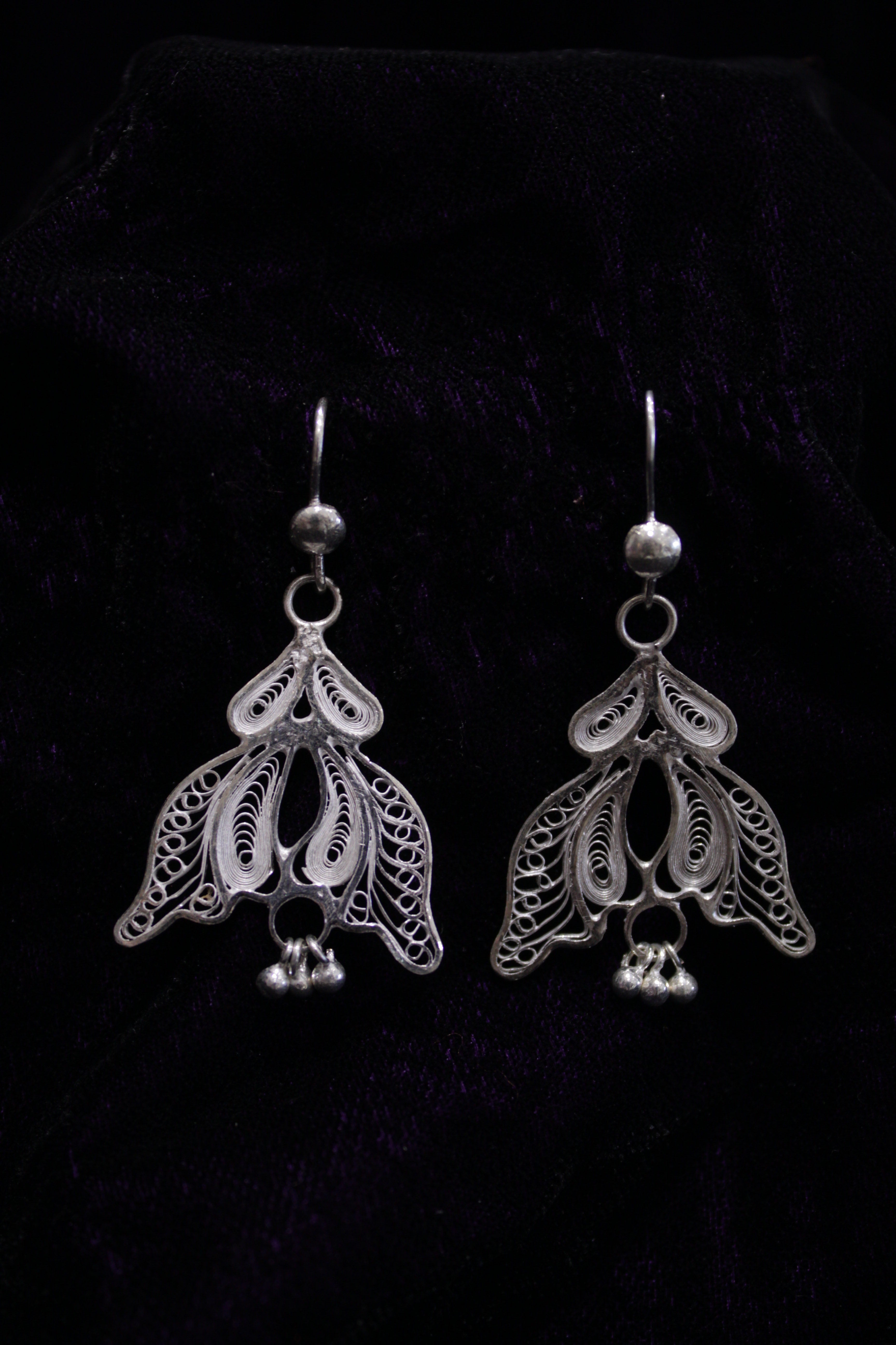 Lotus Silver Filigree Earring