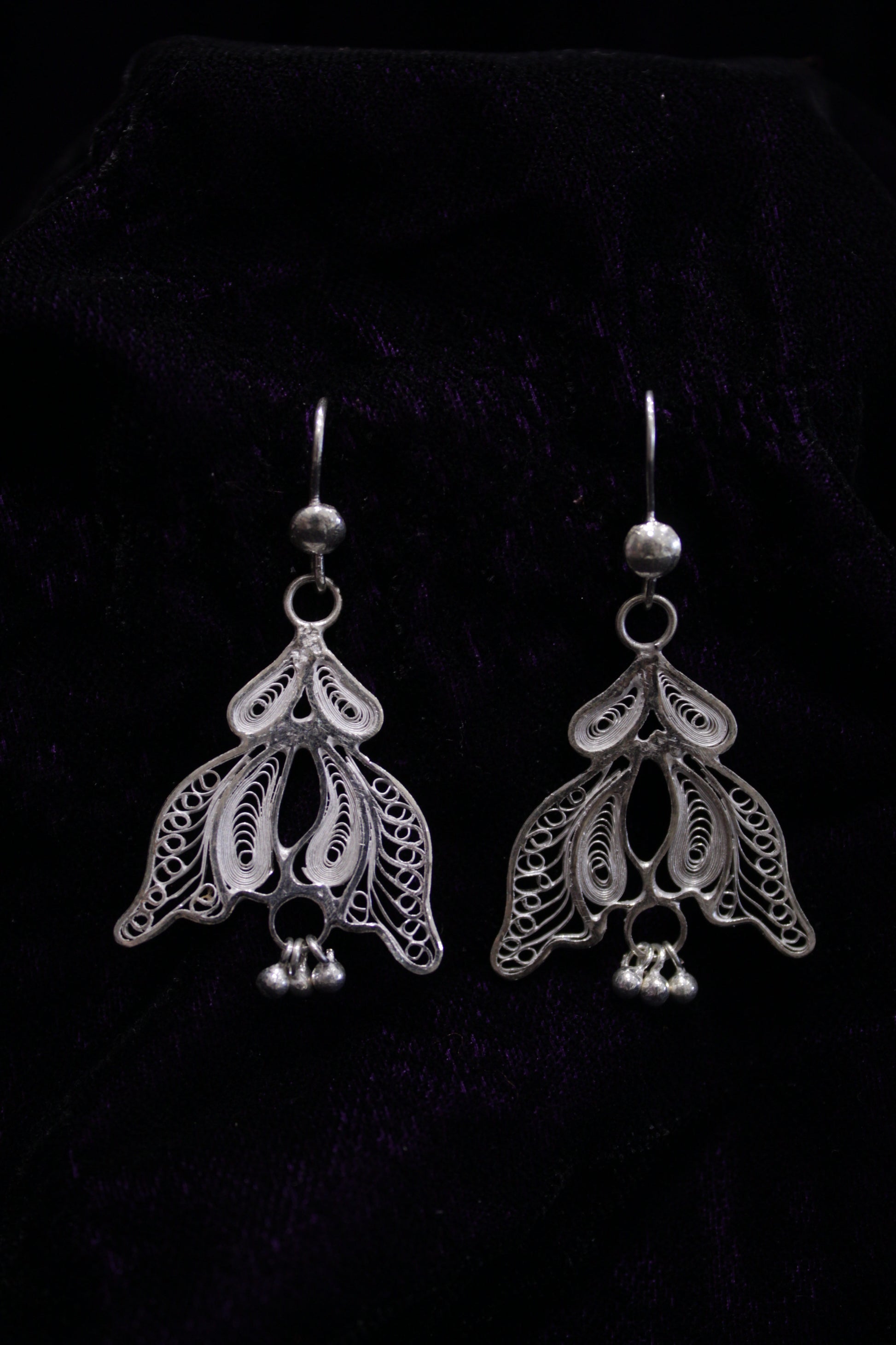 Lotus Silver Filigree Earring