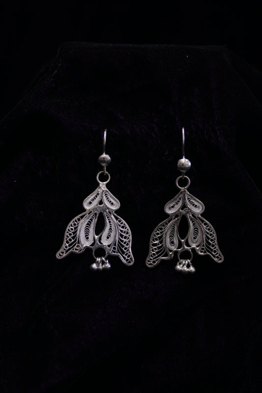 Lotus Silver Filigree Earring