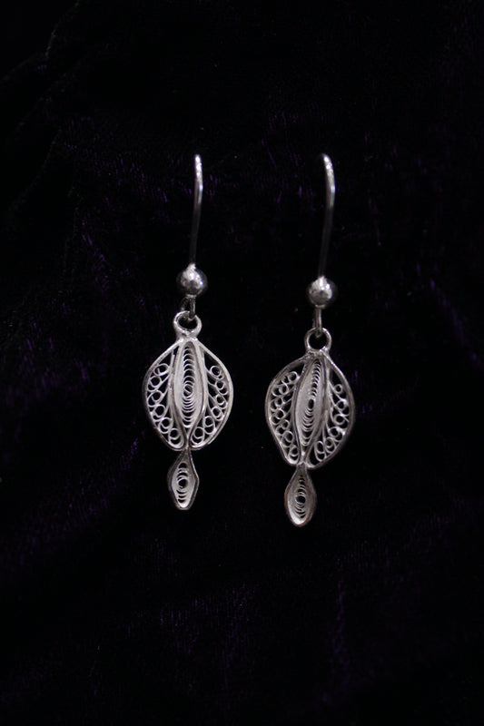 Designer Silver Filigree Earrings