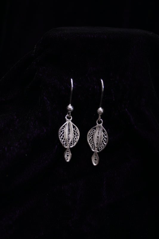 Designer Silver Filigree Earrings