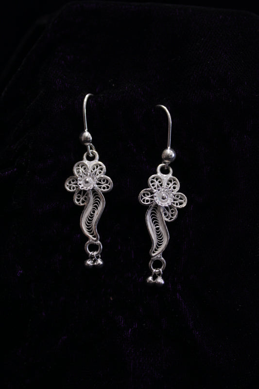 Flower Silver Filigree Earring