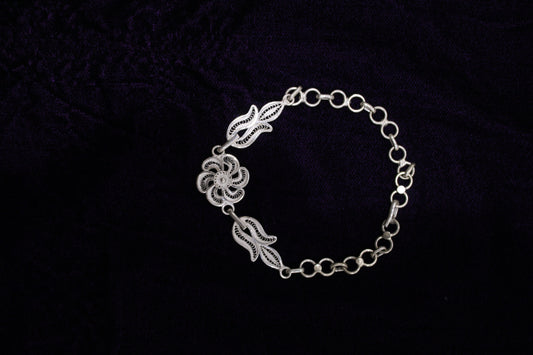 Tilak Designer Tarakasi Silver Filigree Bracelet For Women