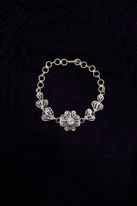 Designer Tarakasi Silver Filigree Bracelet For Women