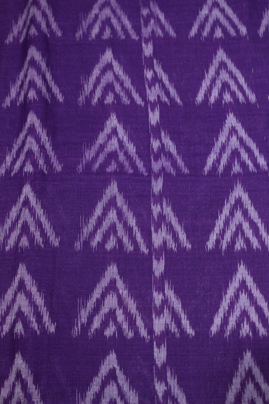 Violet Hill Theme Sambalpuri Ikat Cotton Fabric