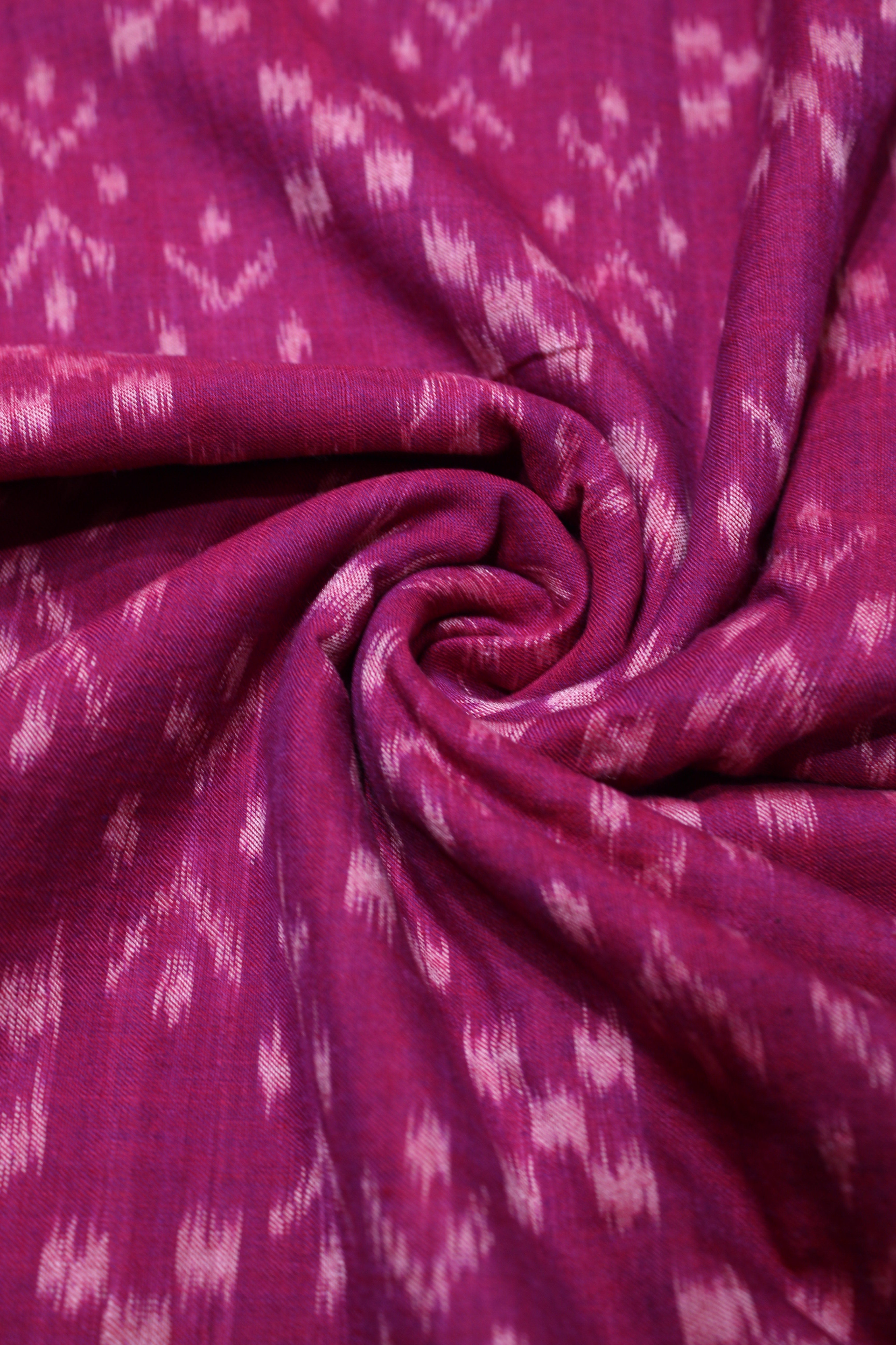 Maroon Pink Pasapali Sambalpuri Ikat Cotton Fabric