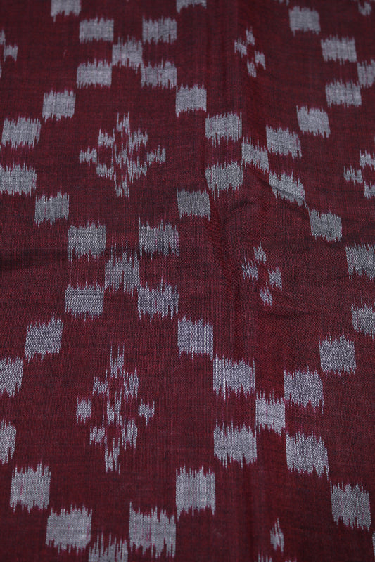 Magenta Sambalpuri Ikat Cotton Fabric