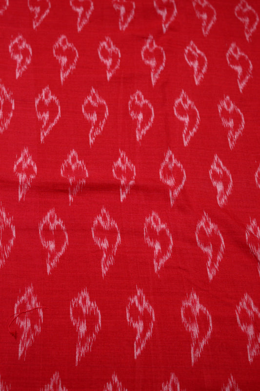 Red Sankha Sambalpuri Ikat Cotton Fabric