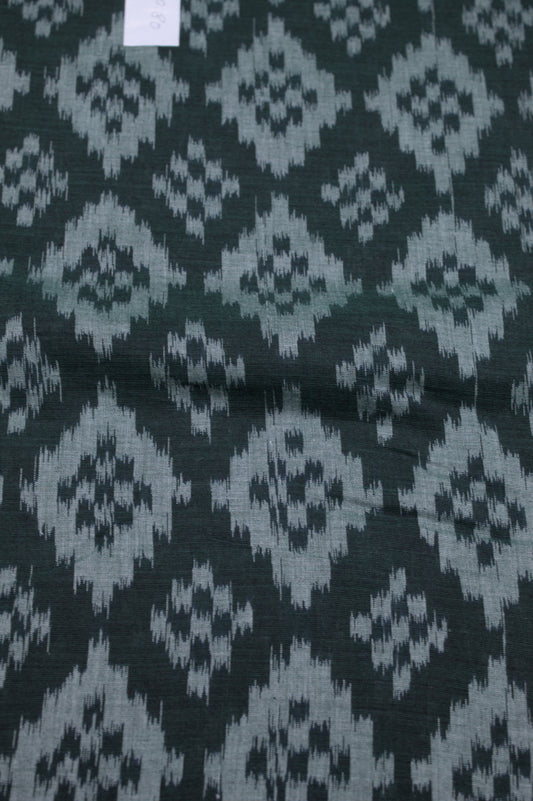 Green Pasapali Sambalpuri Ikat Cotton Fabric