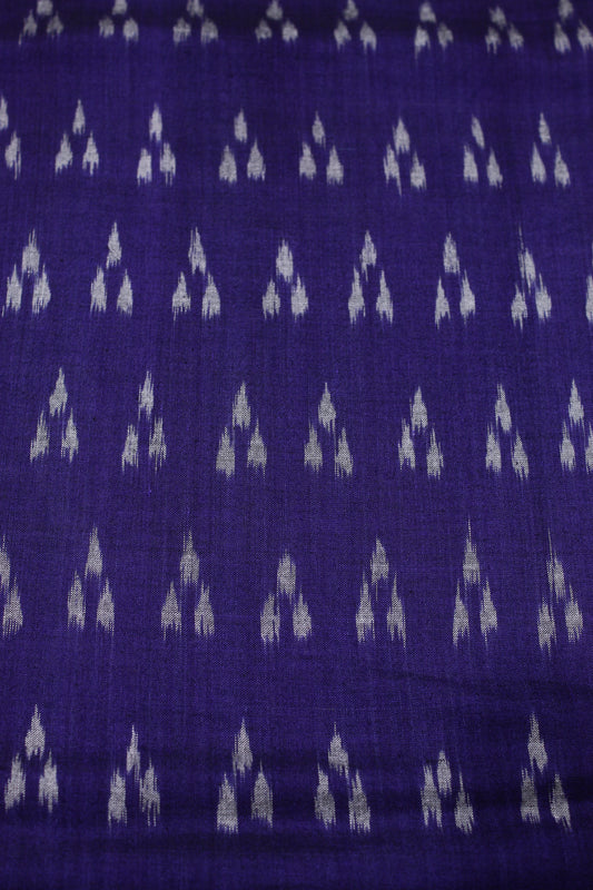 Navy Blue Tipa Sambalpuri Ikat Cotton Fabric