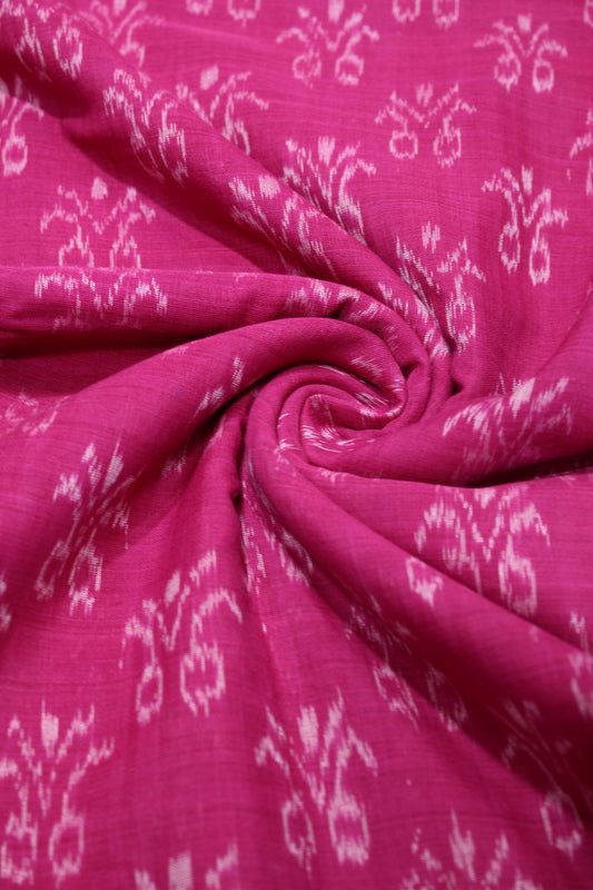 Rani Pink Sambalpuri Ikat Cotton Fabric