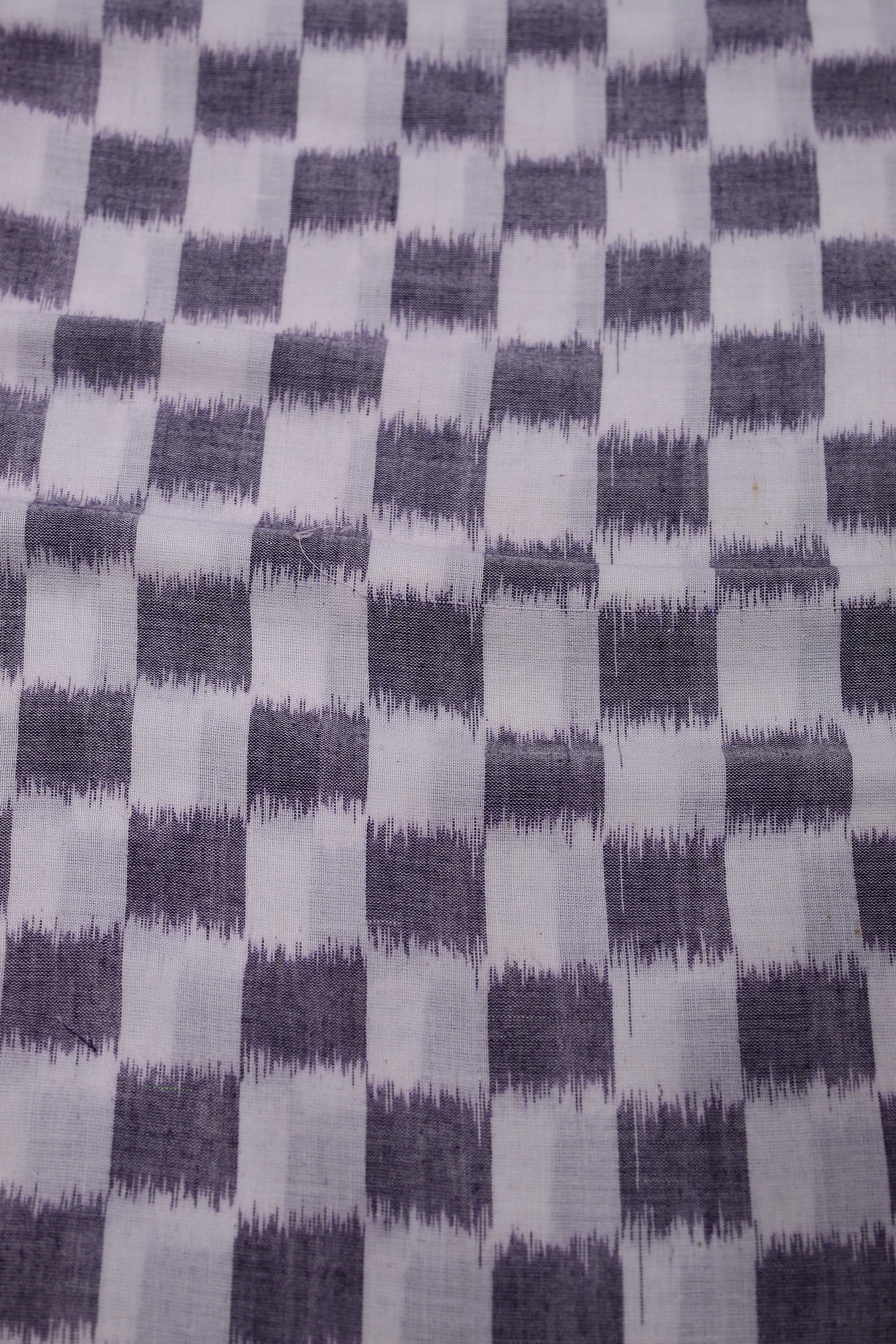 Black White Sambalpuri Ikat Cotton Fabric