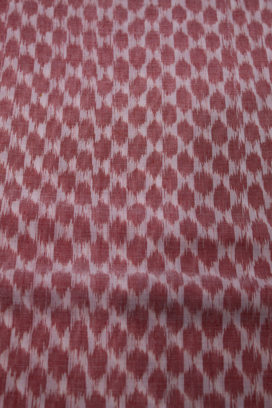 Red White Symbolic Sambalpuri Ikat Cotton Fabric