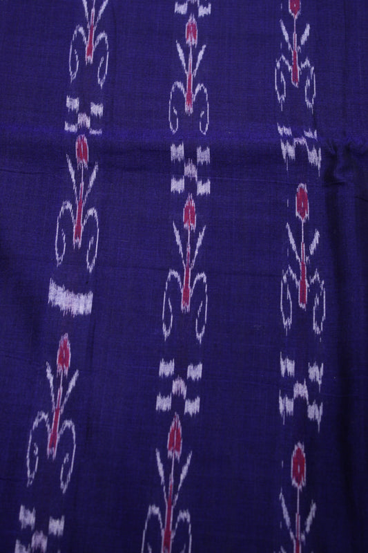 Blue Tribal Art Sambalpuri Ikat Cotton Fabric