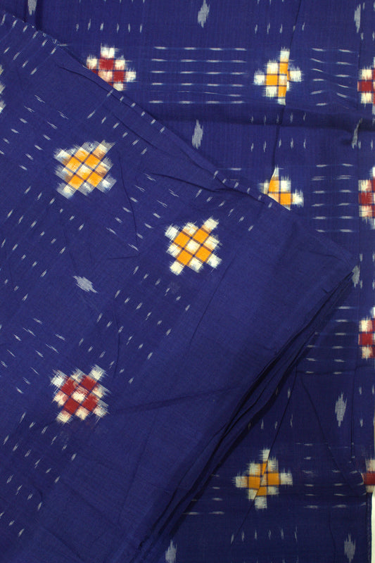 Blue Pasapali Sambalpuri Ikat Cotton Fabric