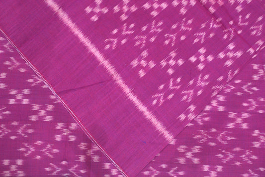 Maroon Pink Pasapali Sambalpuri Ikat Cotton Fabric