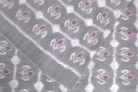 Moss Green Sambalpuri Ikat Cotton Fabric