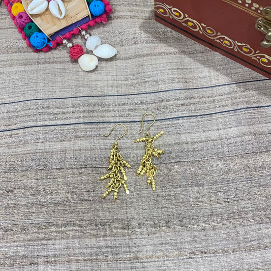 Stone Shape Handcrafted Dokra Tribal Earring