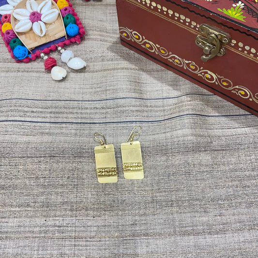 Rectangular Shape Handcrafted Dokra Tribal Earring