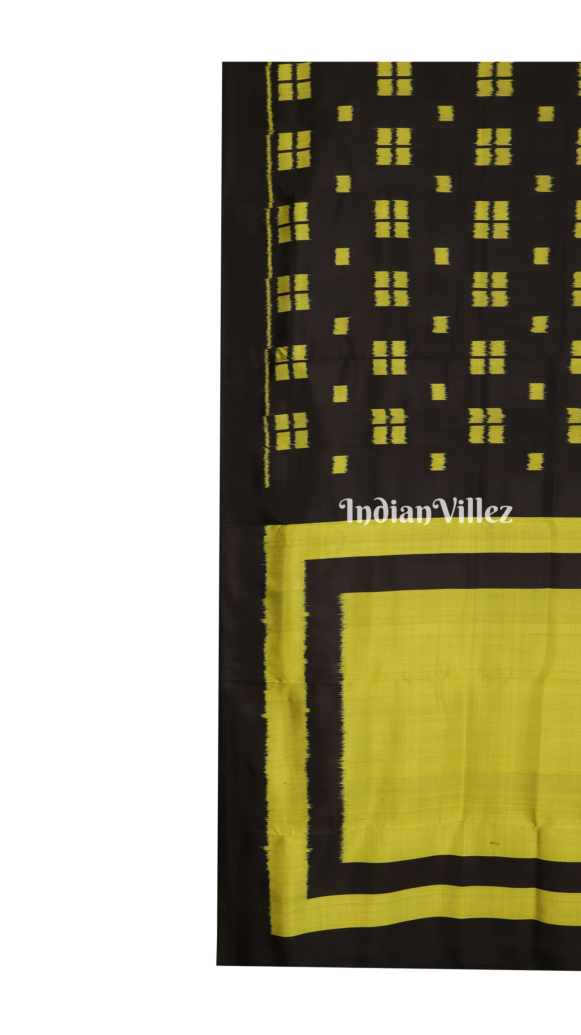 Black Green Contemporary Odisha Handloom Silk Saree