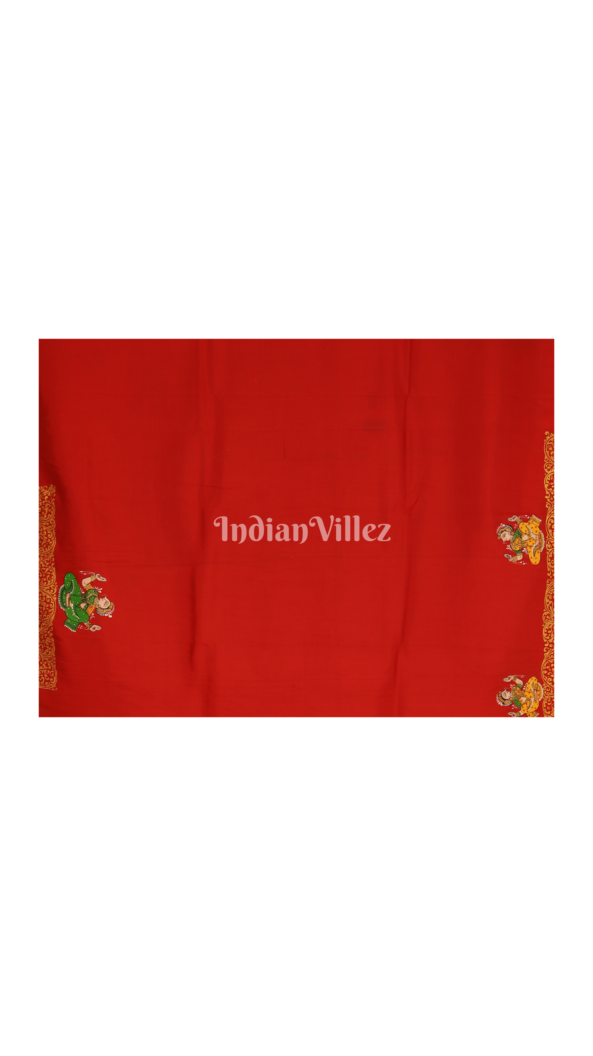 Red Marriage Theme Pattachitra Silk Saree