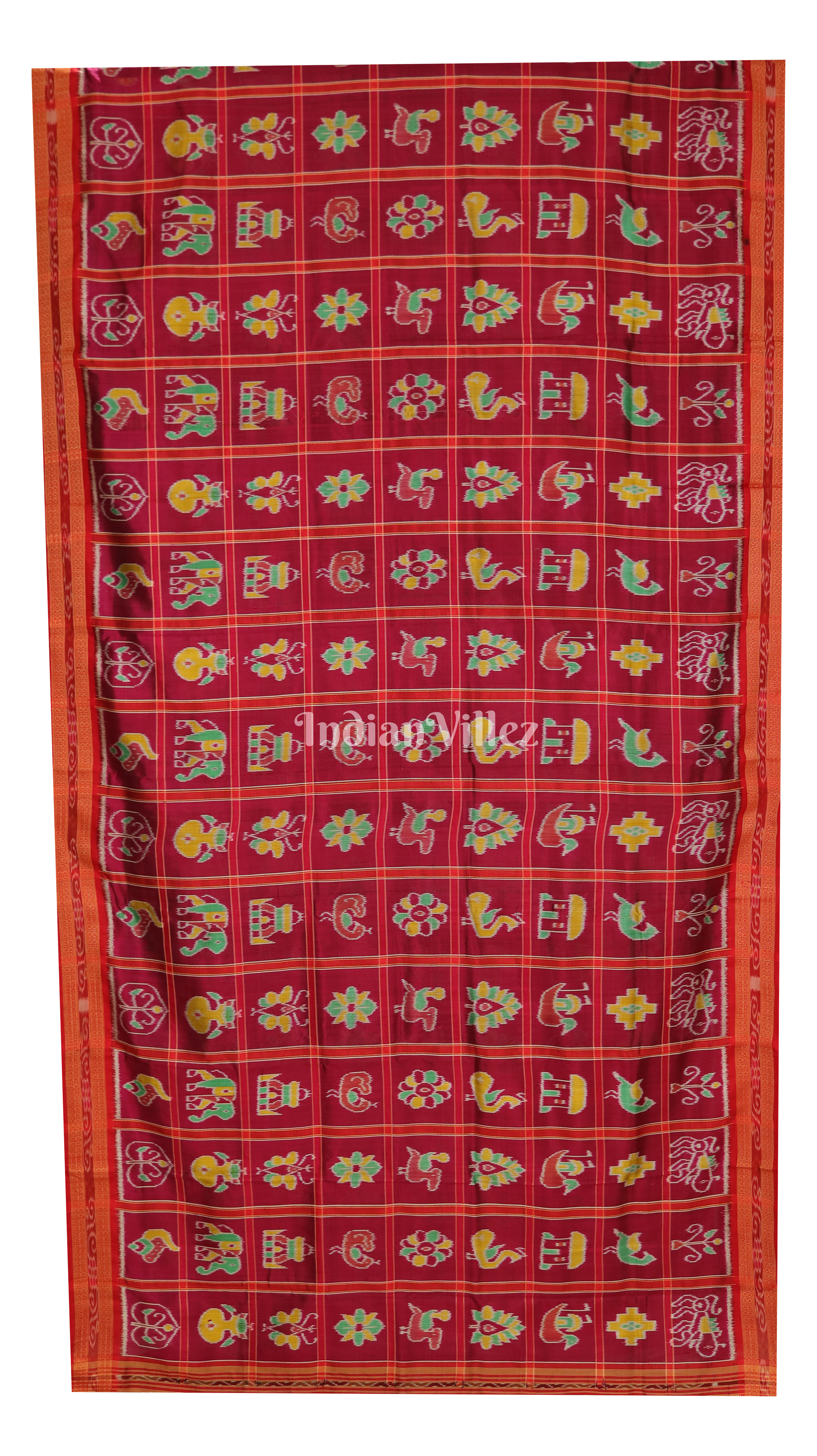 Rani Pink Odisha Handloom Nabakothi Khandua Silk Saree