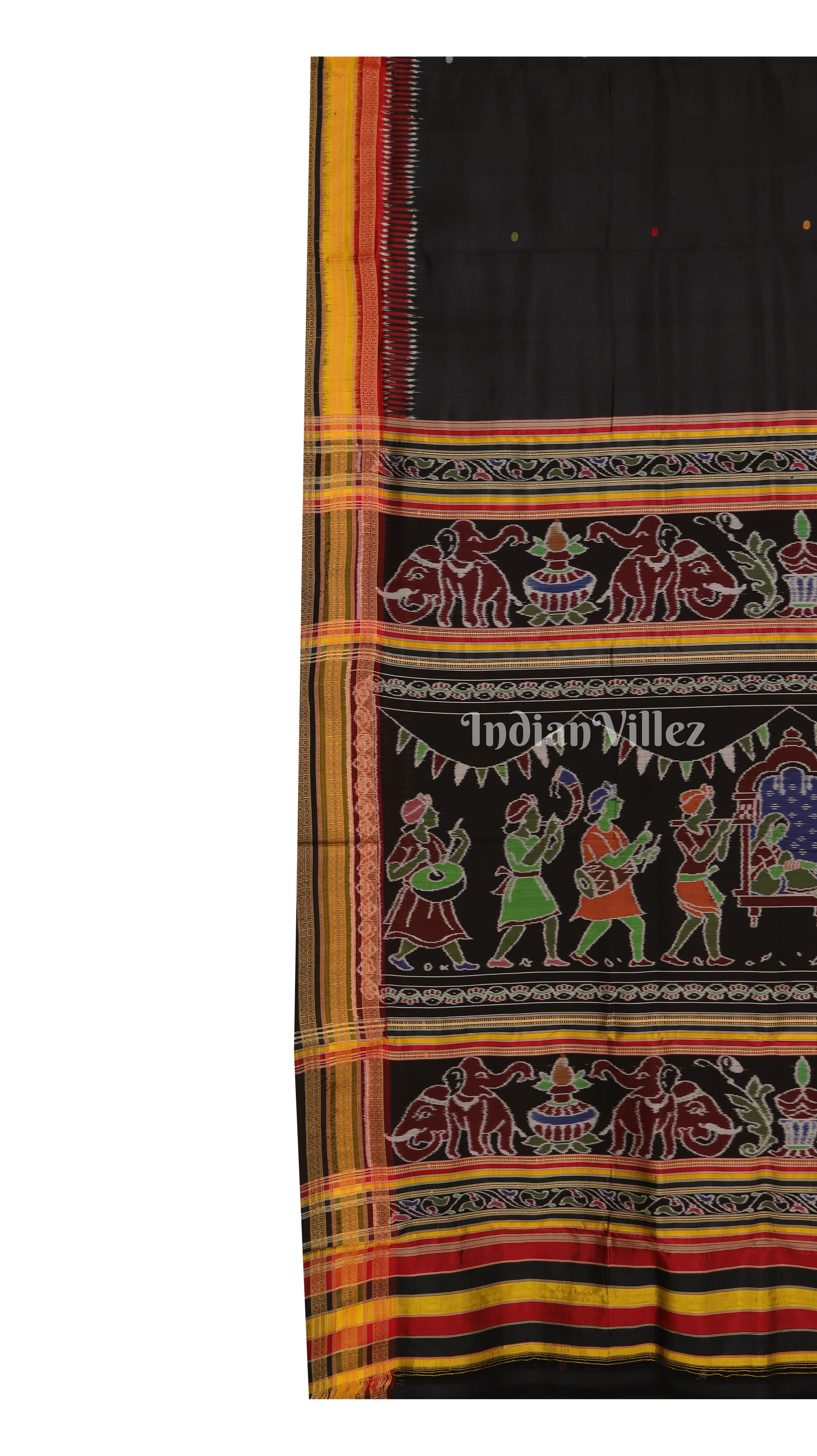 Black Doli Barat Kathiphera Odisha Ikat Khandua Silk Saree