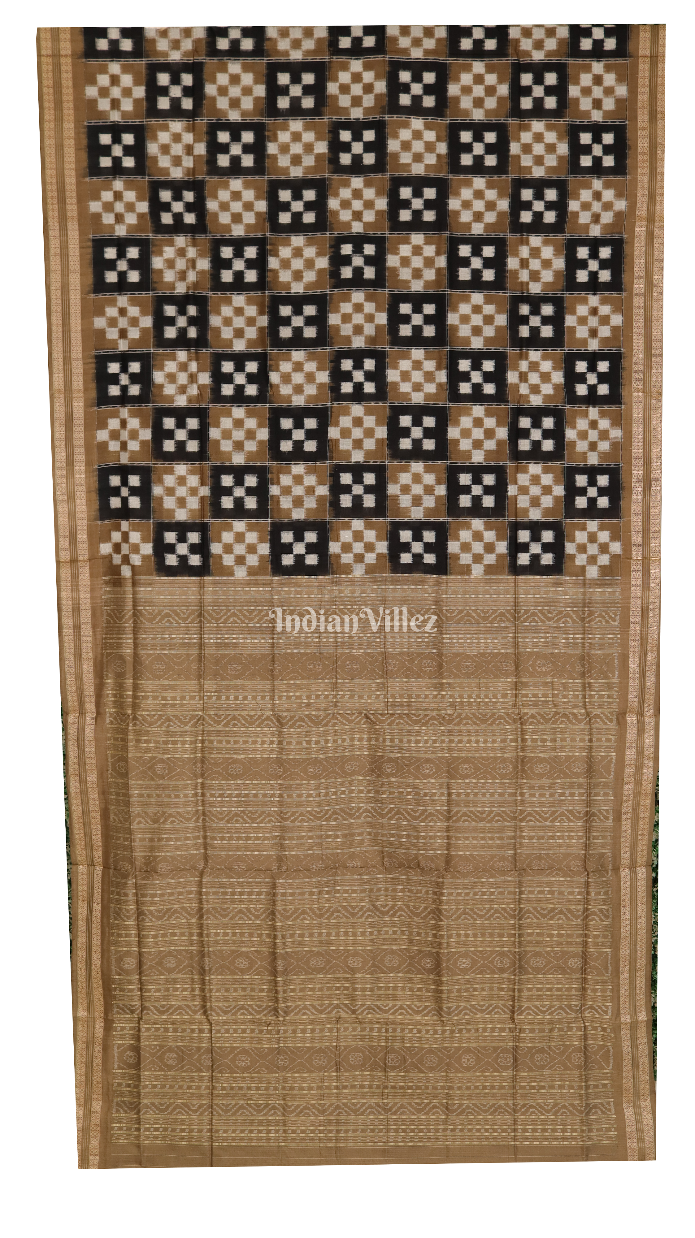 Moss Green Pasapali Theme Pure Sambalpuri Silk Saree