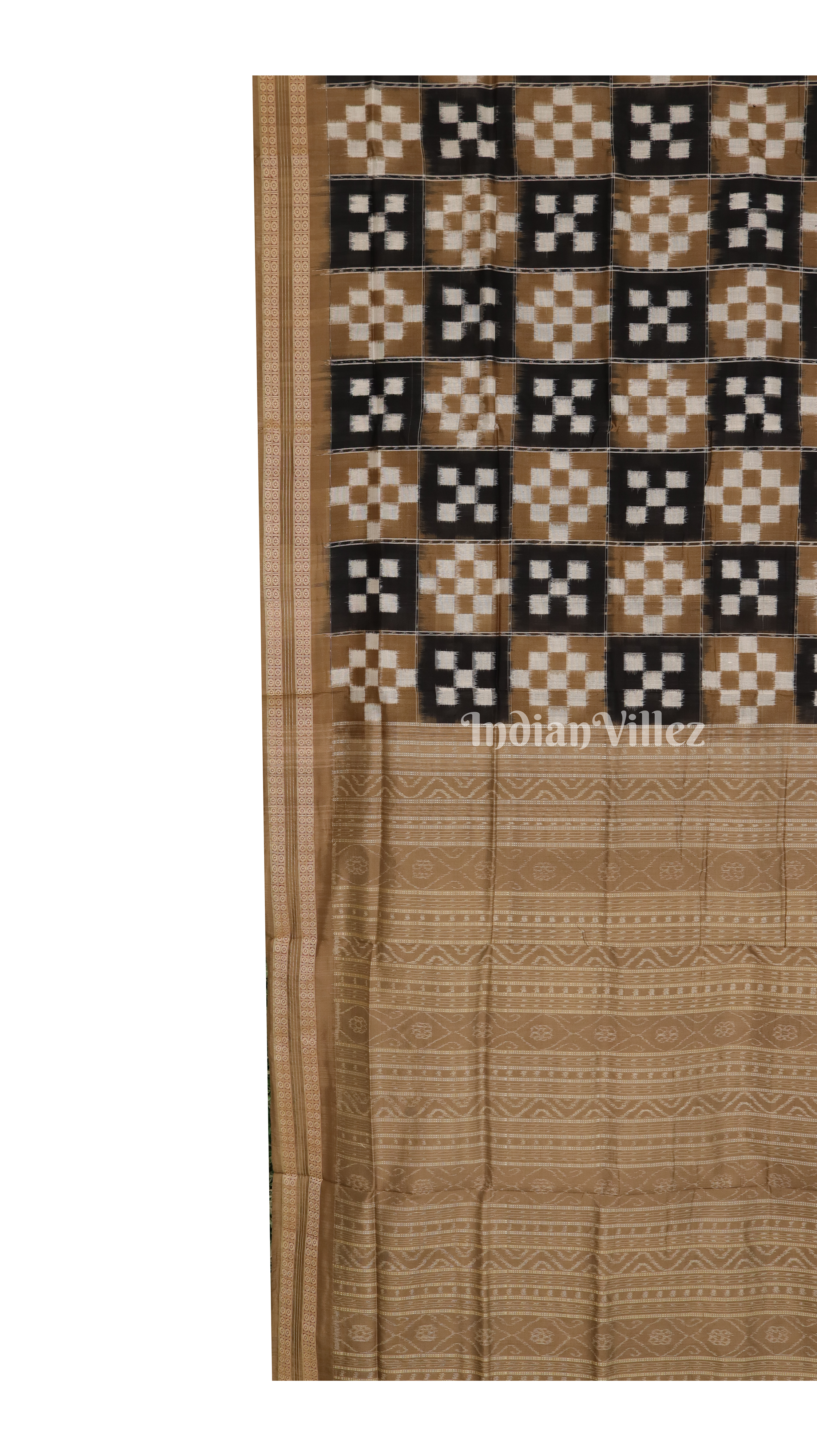 Moss Green Pasapali Theme Pure Sambalpuri Silk Saree