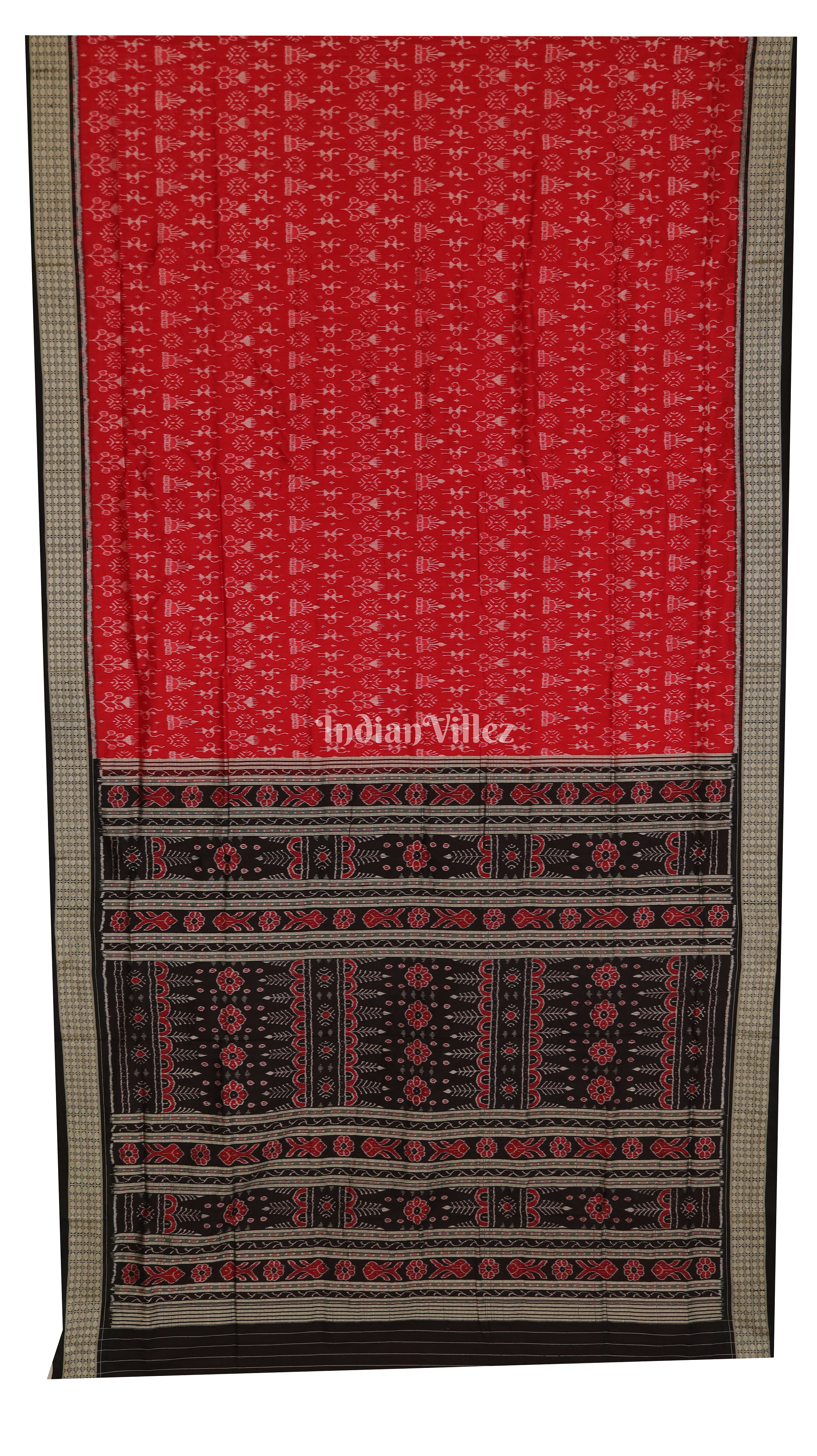 Red Tribal Theme Exclusive Sambalpuri Silk Saree