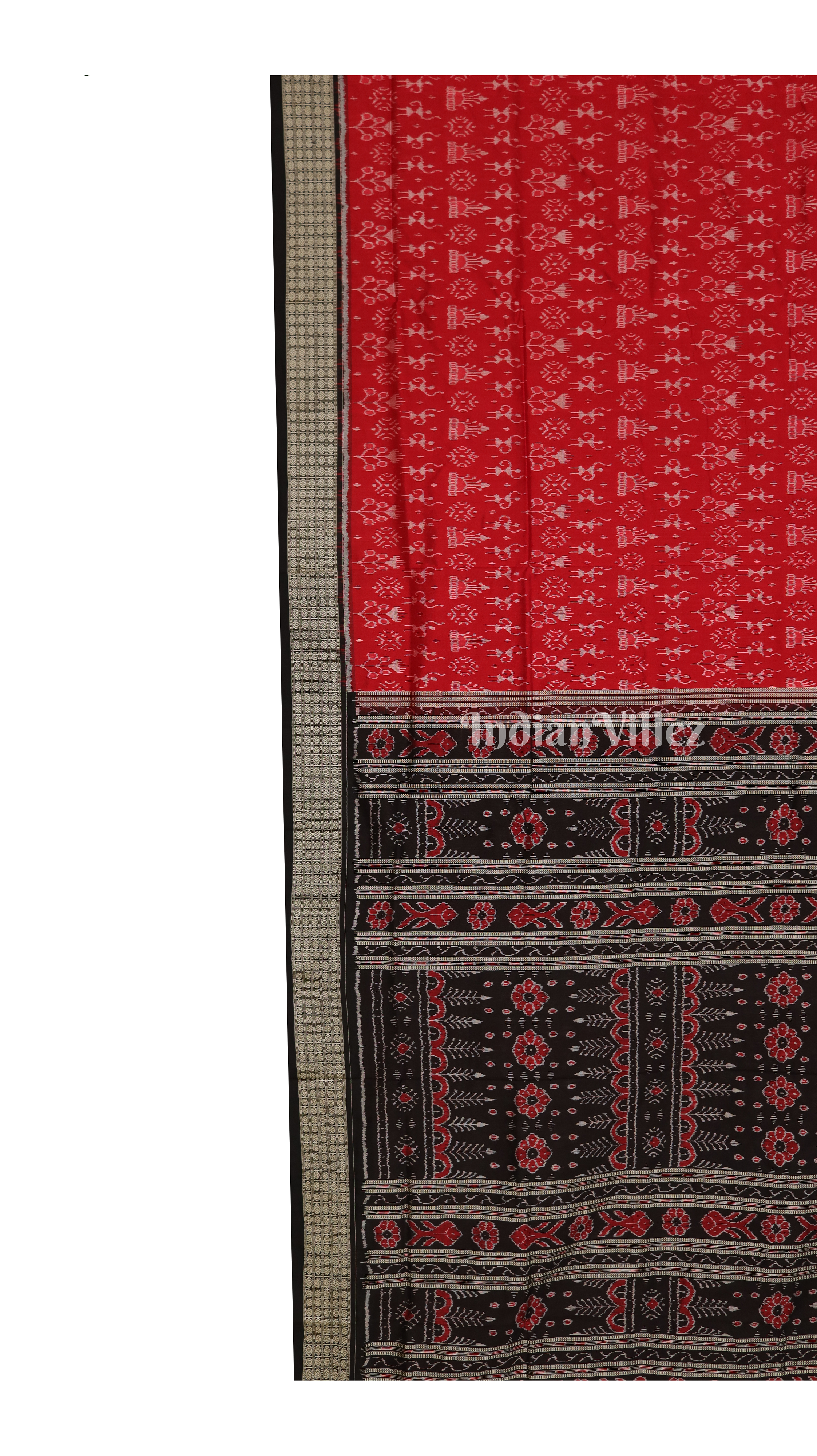 Red Tribal Theme Exclusive Sambalpuri Silk Saree