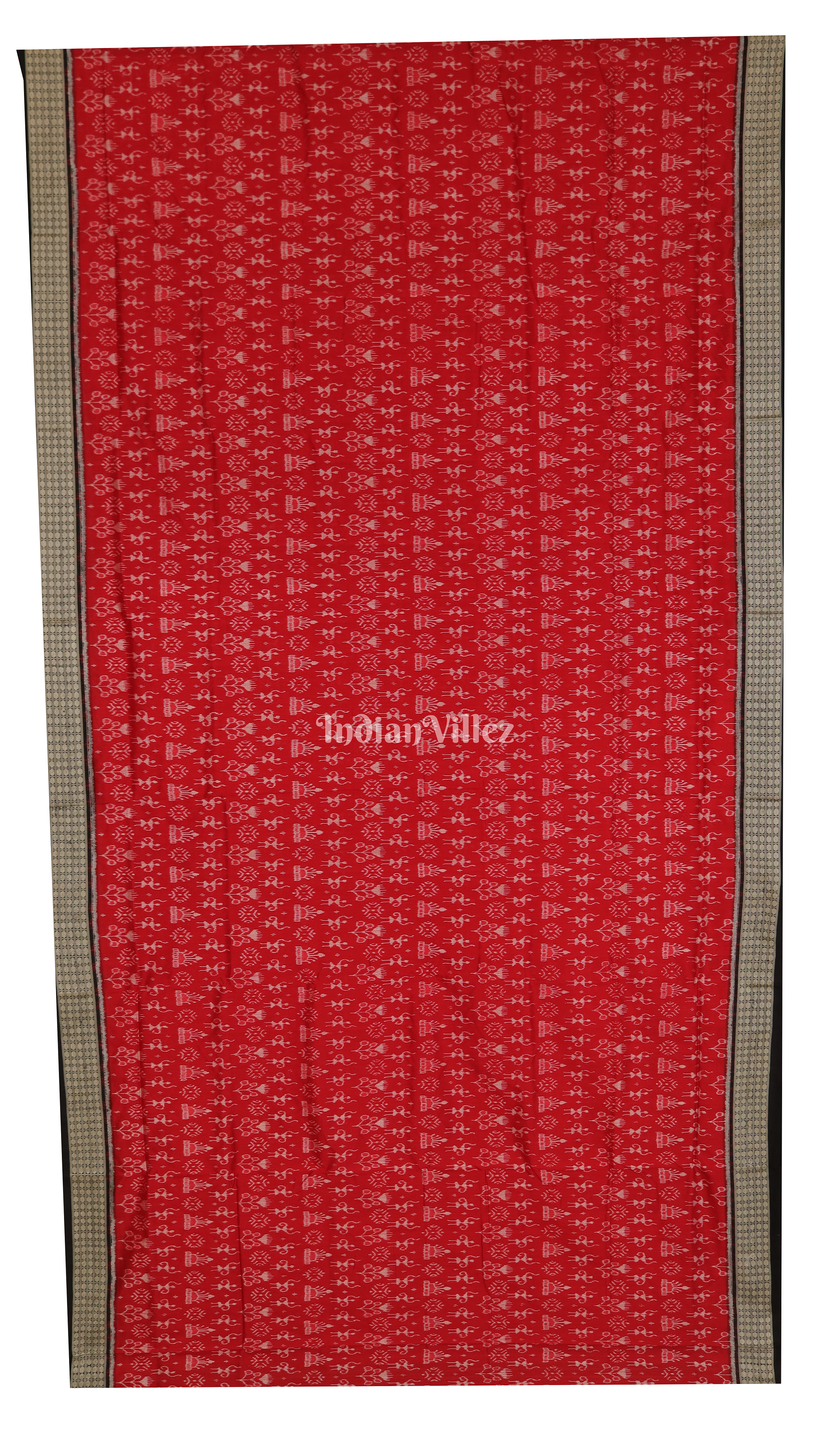 Red Tribal Theme Exclusive Sambalpuri Silk Saree