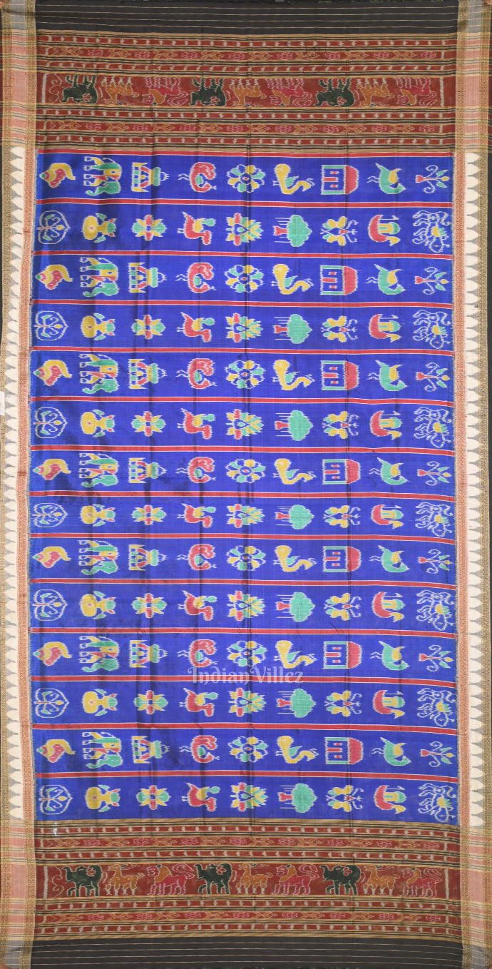 Royal Blue Odisha Handloom Nabakothi Silk Dupatta