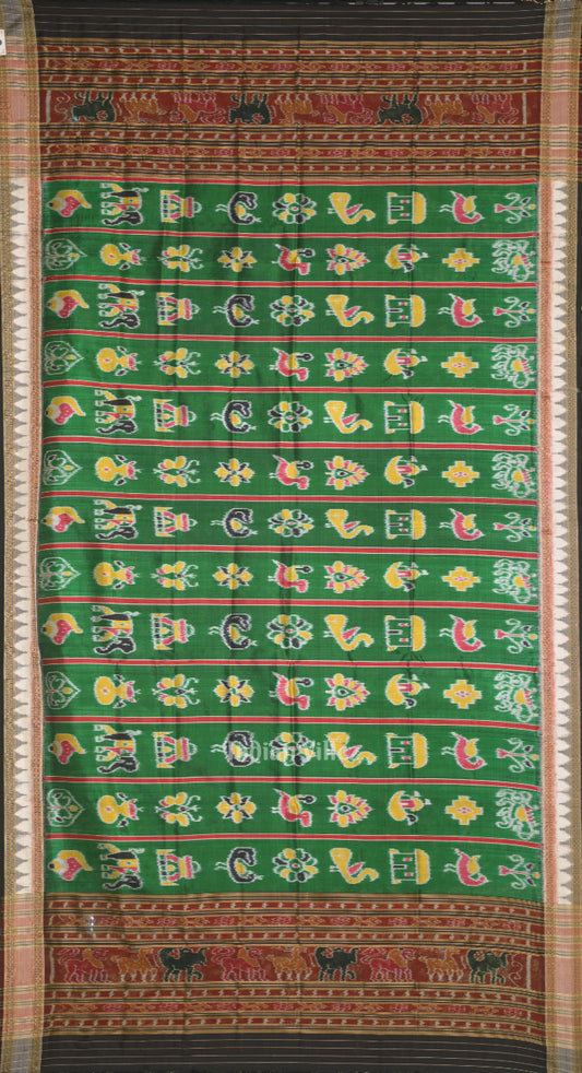 Green Odisha Handloom Nabakothi Silk Dupatta