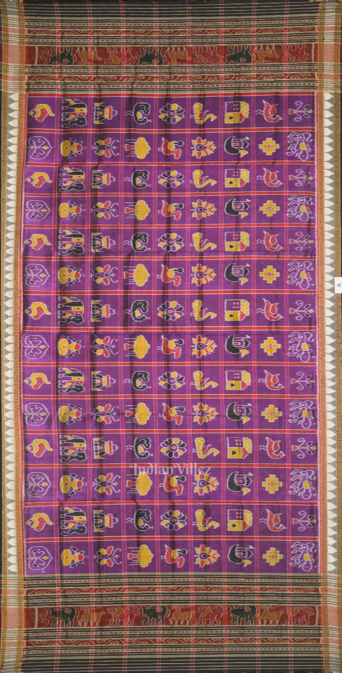 Purple Odisha Handloom Nabakothi Silk Dupatta 