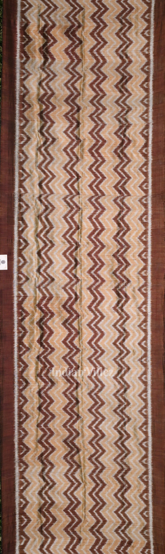 Coffee Odisha Ikat Pure Contemporary Silk Stole
