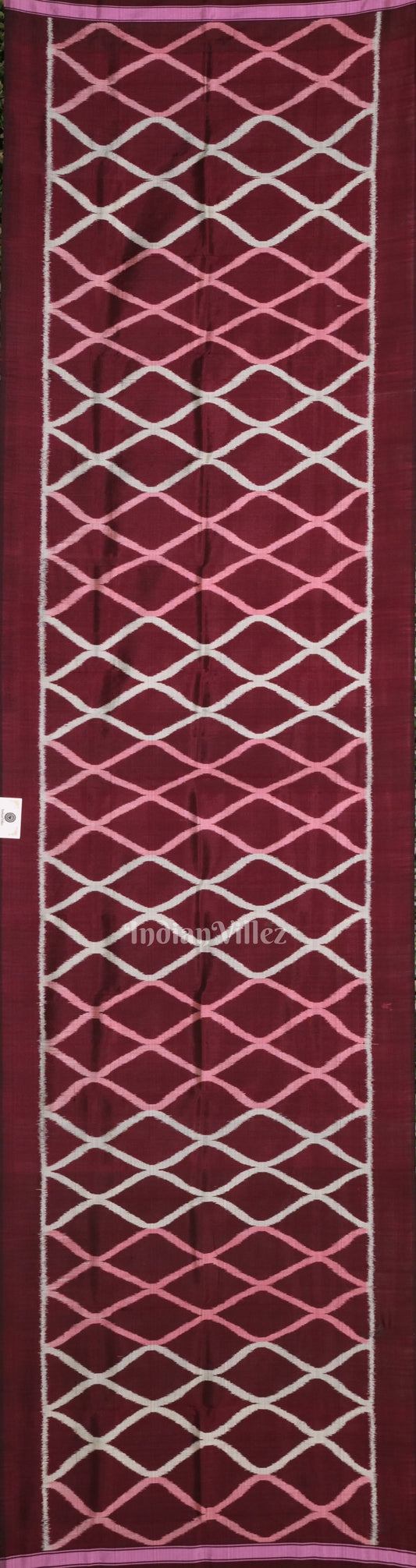 Dark Maroon Odisha Ikat Pure Contemporary Silk Stole