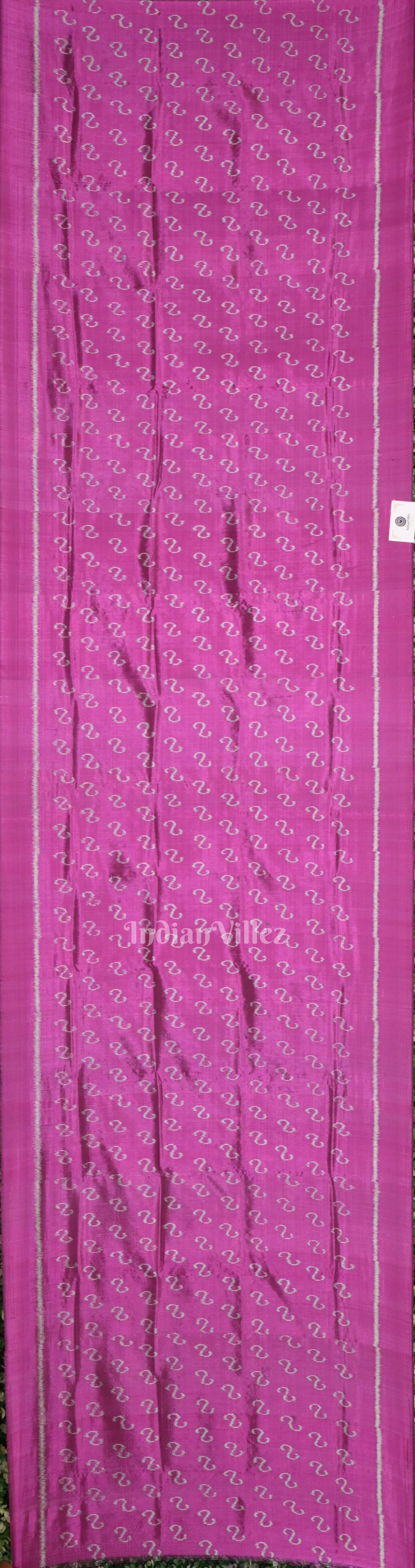 Magenta Pink Odisha Ikat Pure Contemporary Silk Stole